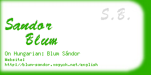 sandor blum business card